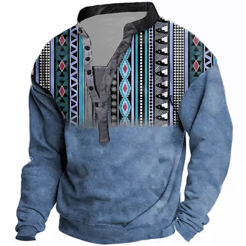 Men's Pullover Button Up Hoodie Casual Print Streetwear Designer Casual Hoodies Sweatshirts