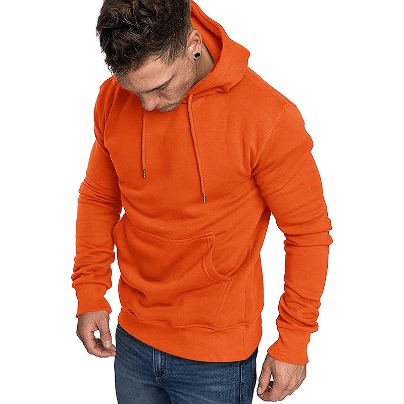 Men's  Solid Color Sports & Outdoor Casual Daily Sportswear Work Casual Hoodies Sweatshirts