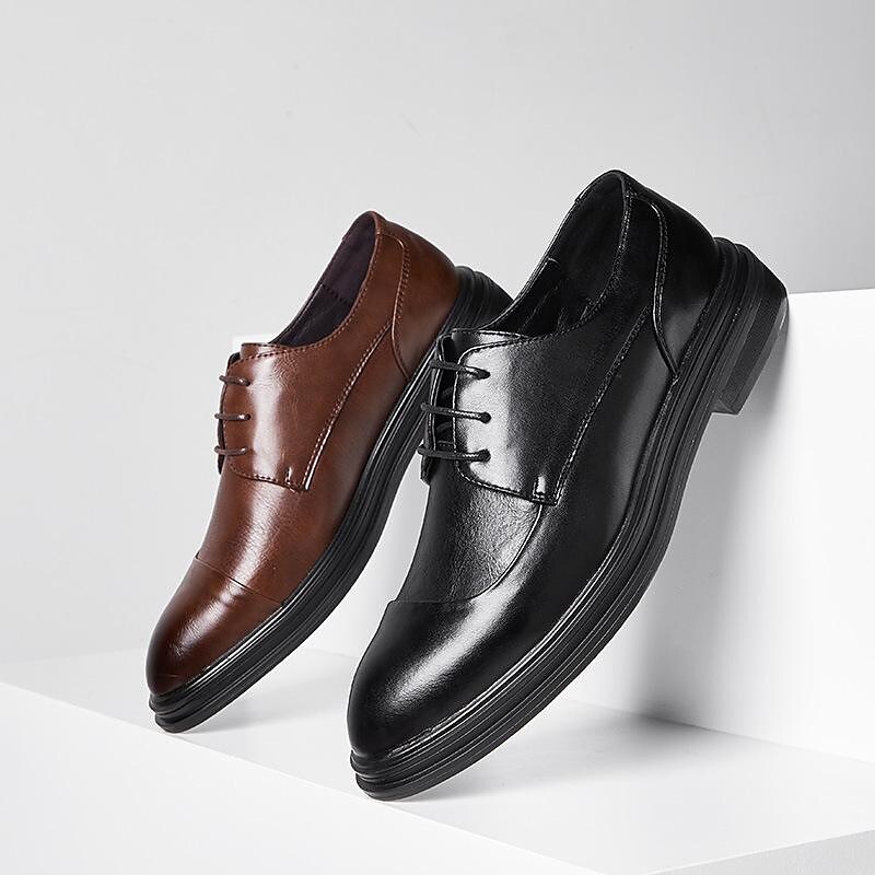 2021 new men's pointed toe shoes korean version trend dress business casual leather shoes men's wedding shoes wholesale