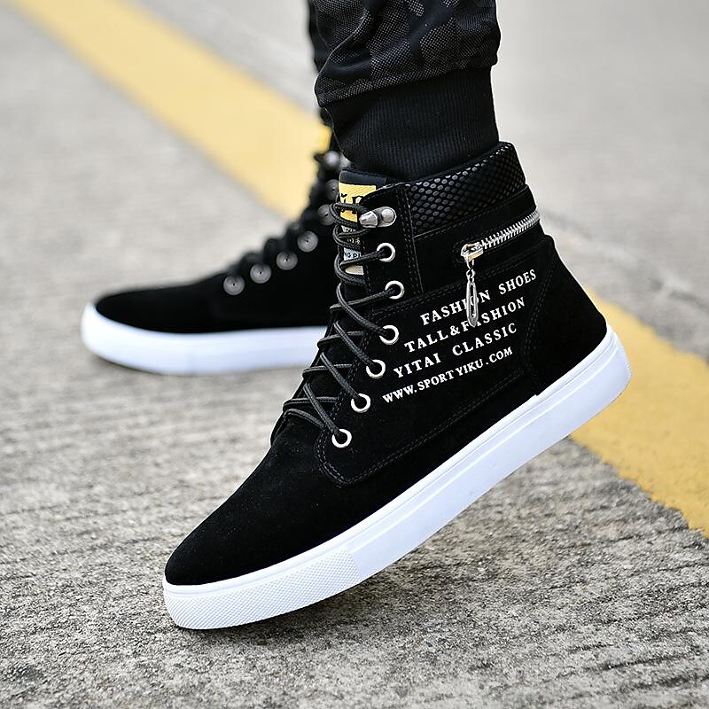 autumn and winter high-top shoes korean men's shoes, student canvas shoes, men's casual shoes, trendy all-match sneakers, trendy shoes, boots