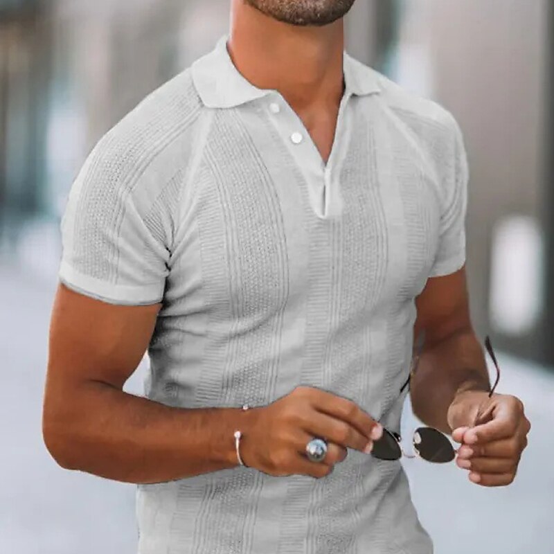 Men's Polo Golf Shirt Outdoor Casual Polo Collar Classic Short Sleeve Streetwear Stylish Plain Summer Top