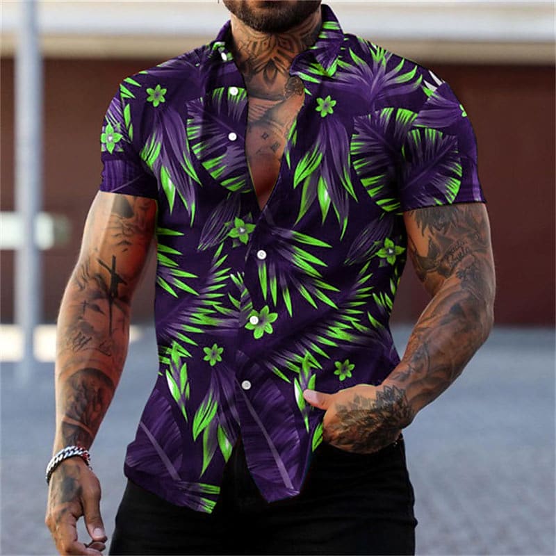 Men's Hawaiian Shirt Graphic Prints Beach Turndown Casual Holiday Shor