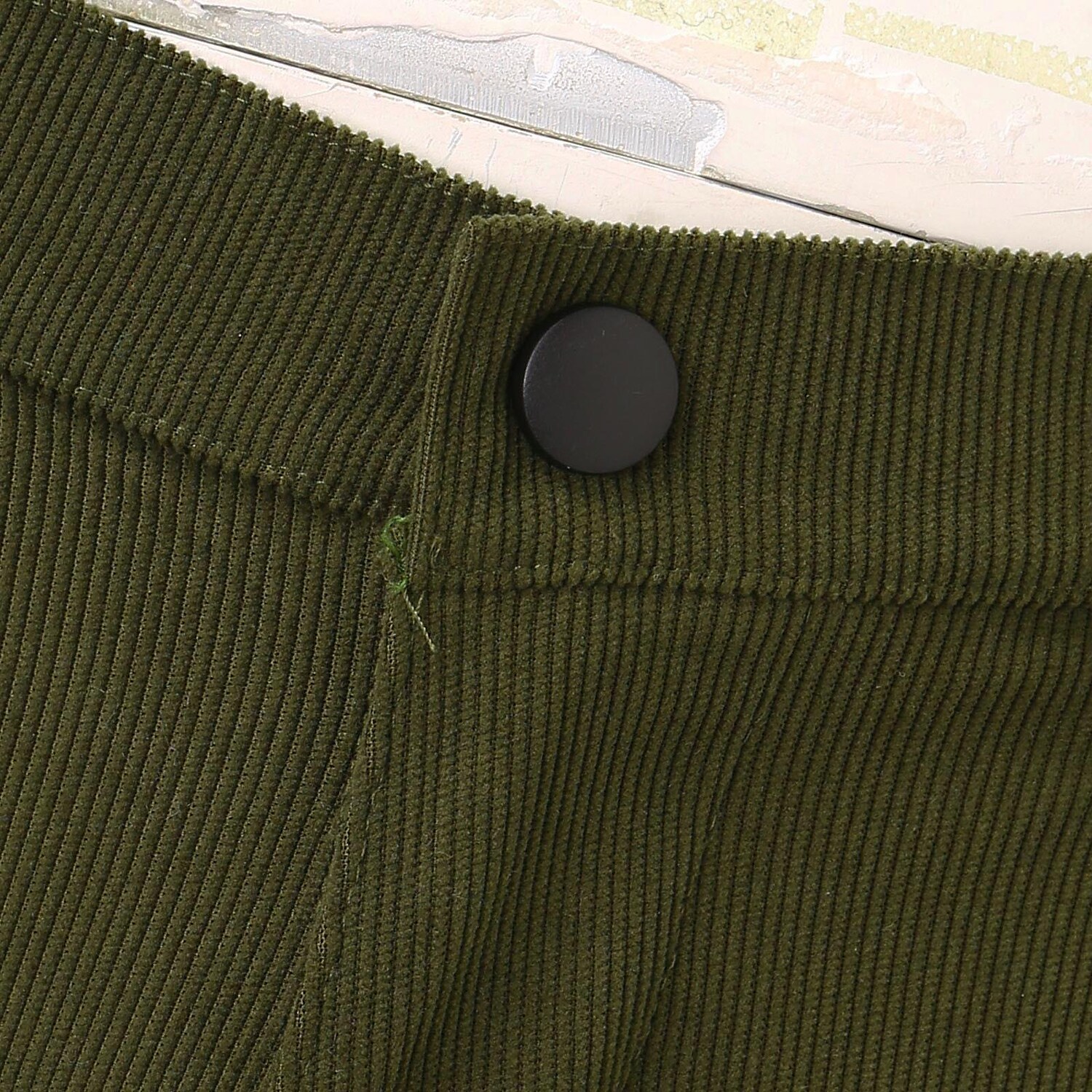 Men's Street Button High Elastic Corduroy Fabric Pocket Trouser