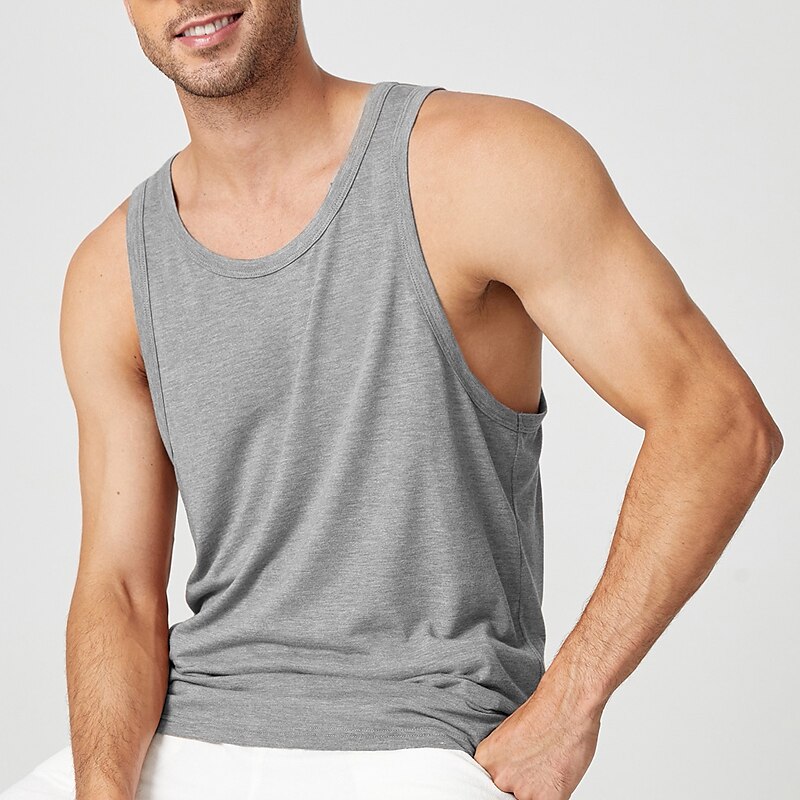Men's Tank Top Sleeveless Shirt Plain U Neck Sports & Outdoor Vacation Sleeveless Fashion Sport Vest Top