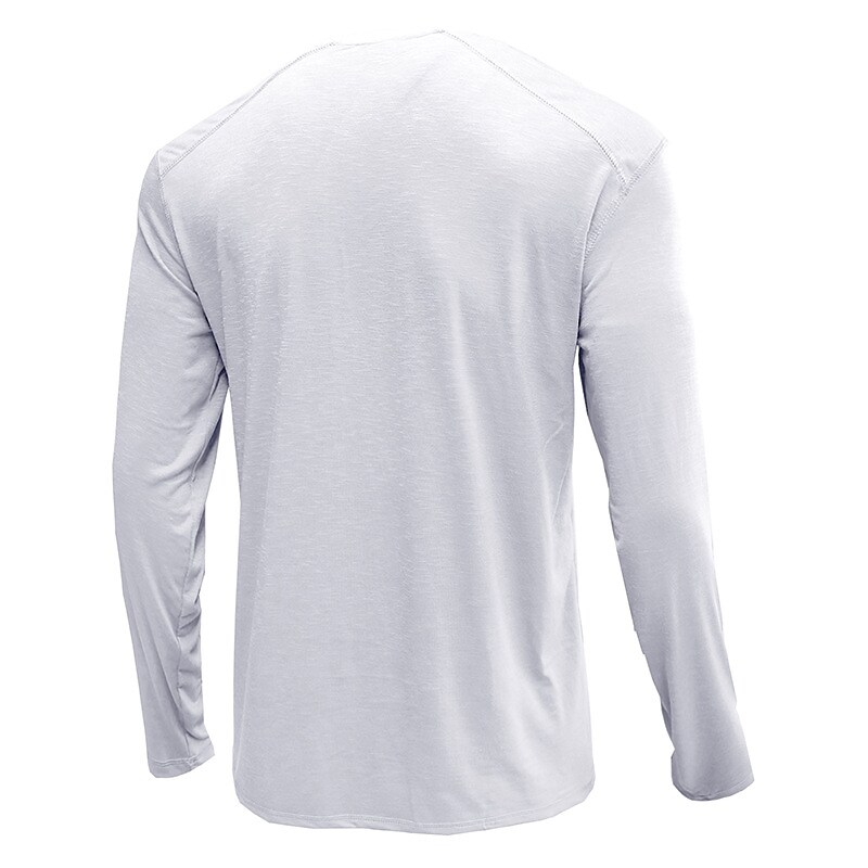 Men's Solid Color Round Neck Button Down Outdoor Long Sleeve Shirt
