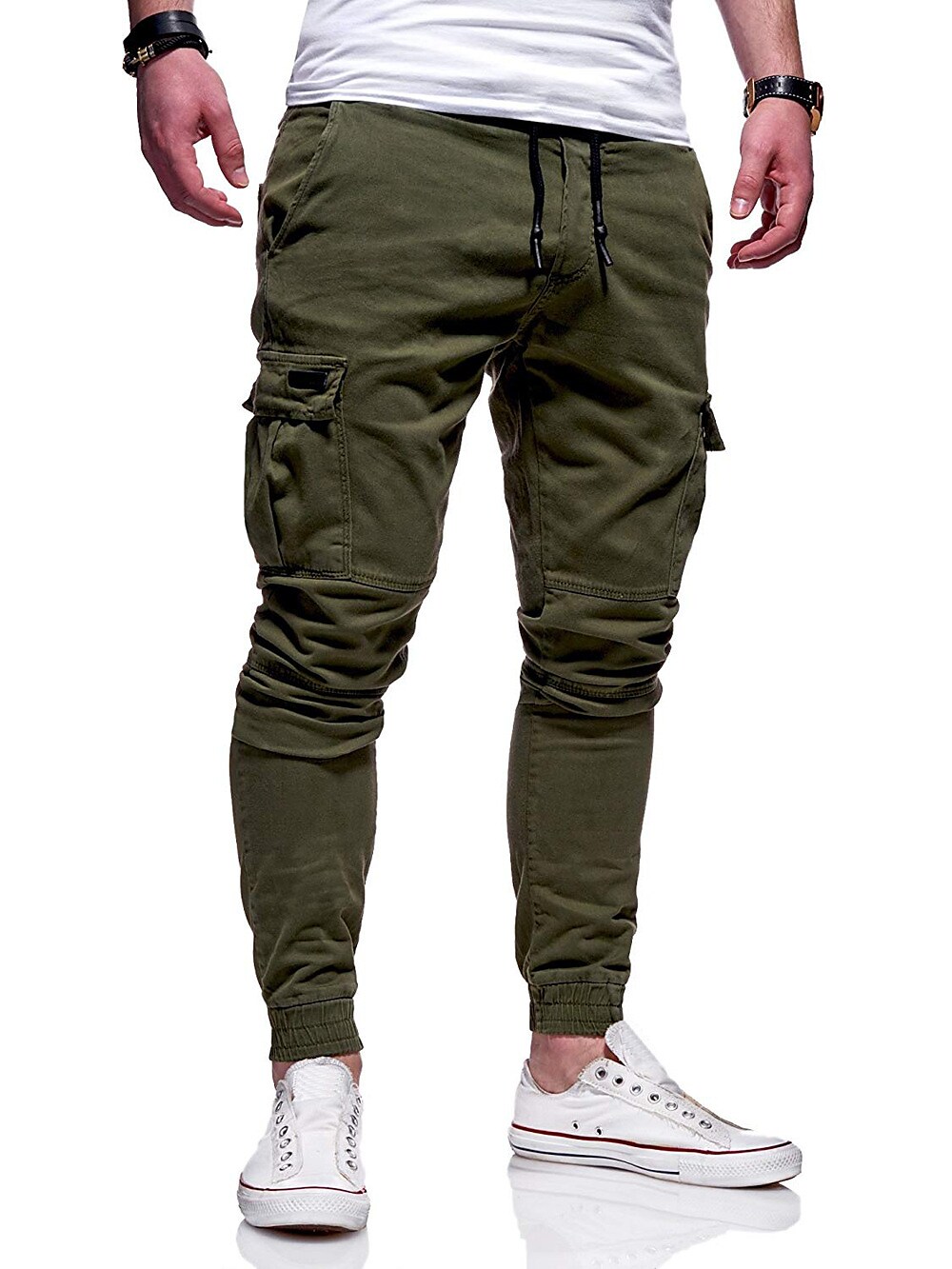 Men's Sport Solid Color Breathable Quick Dry Joggers Cargo Pants
