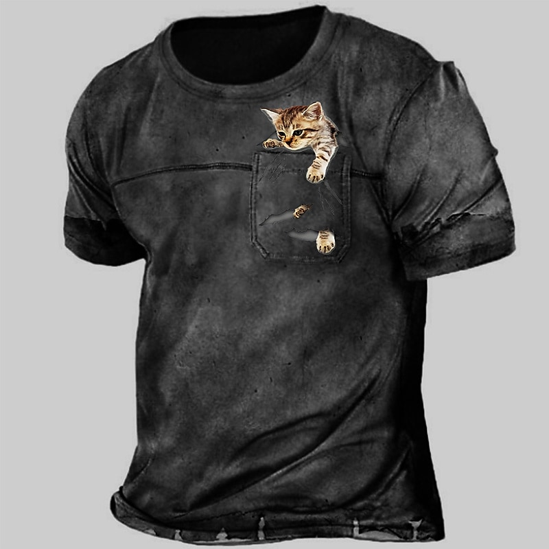 Men's 3D Print Graphic Patterned Animal Crew Neck Short Sleeve Tops 