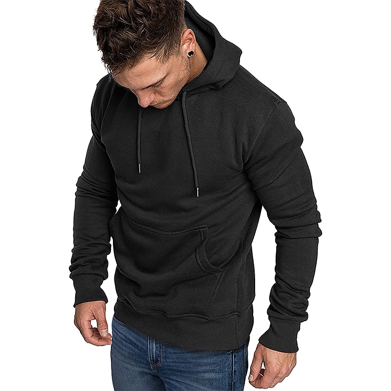Men's  Solid Color Sports & Outdoor Casual Daily Sportswear Work Casual Hoodies Sweatshirts