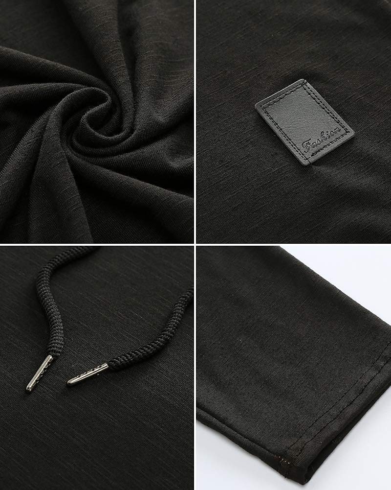 Men's Casual Outdoor Solid Color Hooded Long Sleeve Sport Sweatshirt