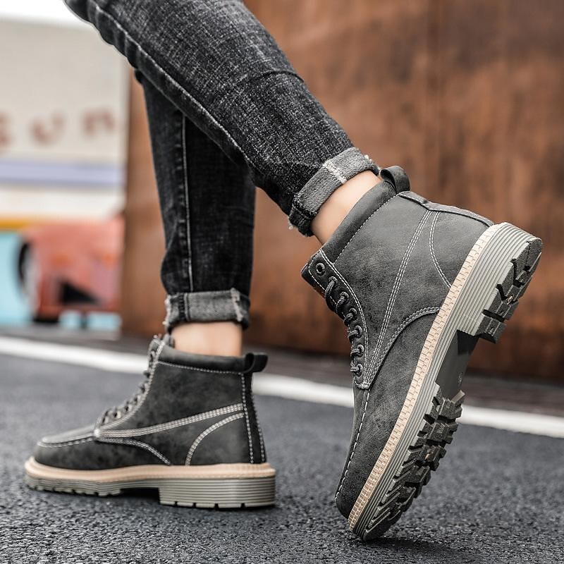 autumn men's martin boots, short boots, tooling boots, korean version of the trend, summer men's shoes, british fashion boots, high-top men's boots