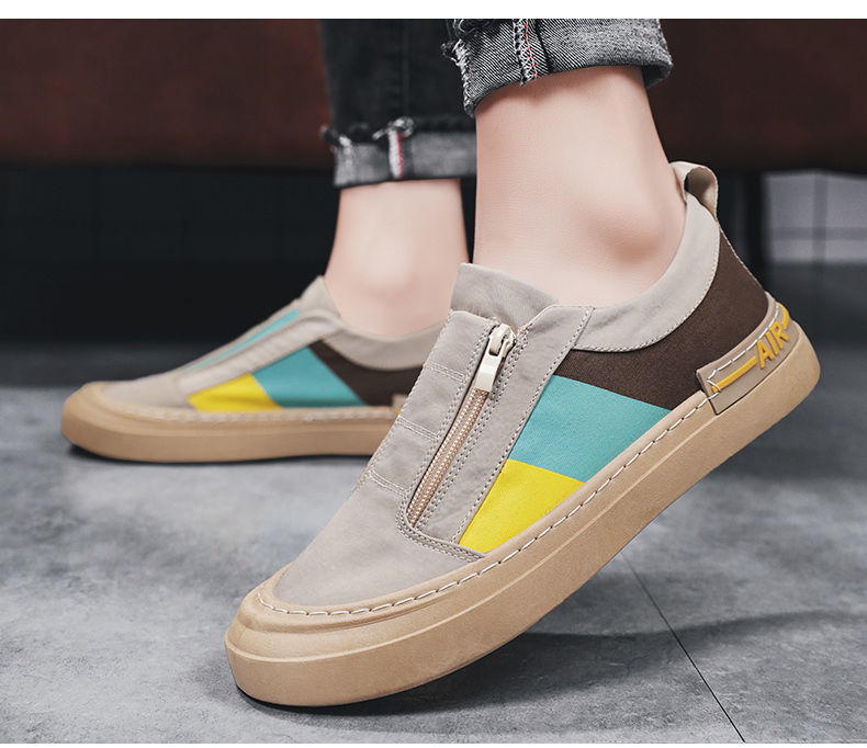 men's shoes summer breathable slip-on lazy canvas tide shoes casual shoes all-match men's work old beijing cloth shoes