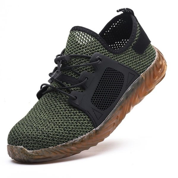 low-cut leisure sports protective stab-proof work shoes four seasons breathable anti-abrasion flying woven work shoes