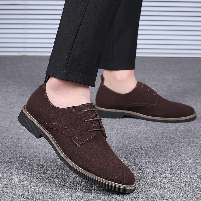 foreign trade factory men's nubuck leather casual sneakers multicolor men's leather shoes suede fashion trend plus size men's single shoes