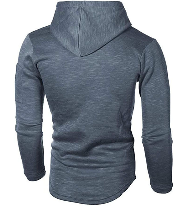 Men's Casual Hooded Solid Color Long Sleeve Slim Zipper Sweatshirts