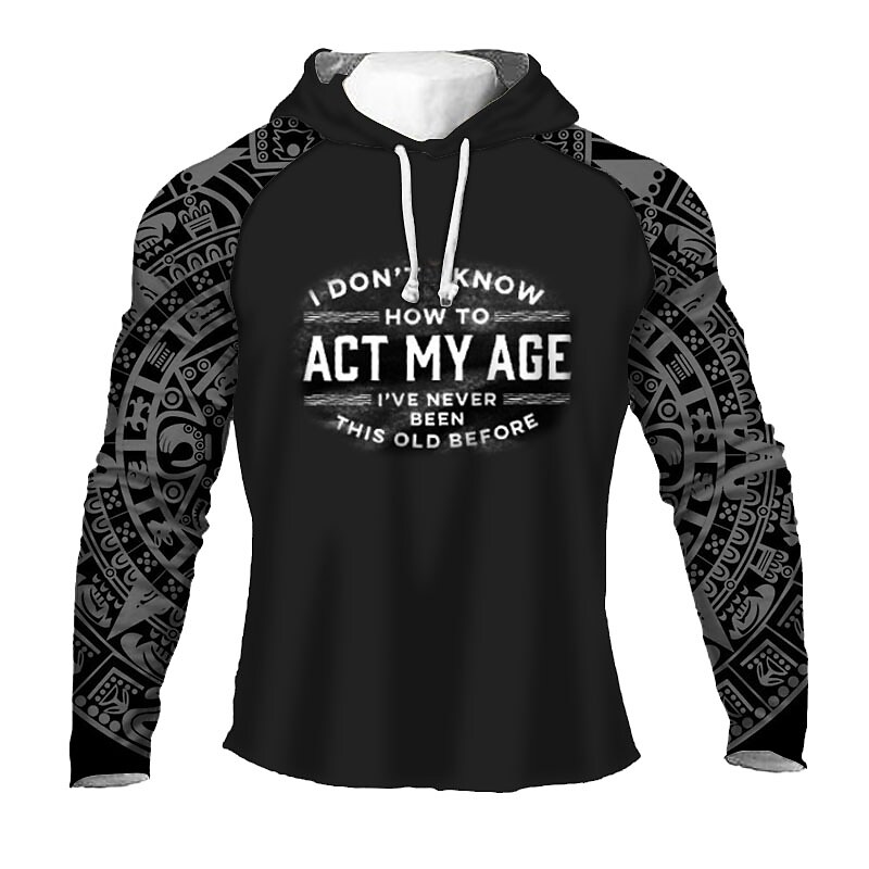 Men's Hoodie Pullover Letter Print Sports & Outdoor Casual Athletic Clothing Apparel Hoodies Sweatshirts 