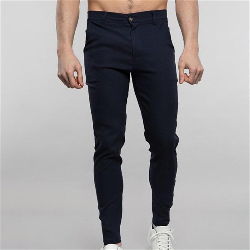 Men's Trousers Chinos Jogger Pants Pocket Straight Leg Plain Comfort Breathable Casual Streetwear 