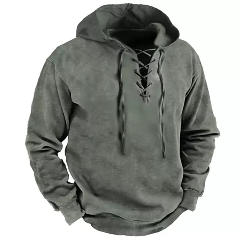 Men's Hoodie Pullover Hooded Solid Color Lace up Daily Holiday Going out non-printing Streetwear Casual Harajuku Hoodies Sweatshirts  Long Sleeve Gray / Winter / Fall / Winter