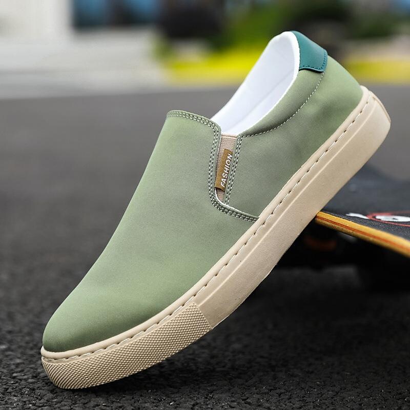 spring and summer new extra large size men's shoes ice silk canvas shoes men's lazy slip-on casual board shoes men's cloth shoes