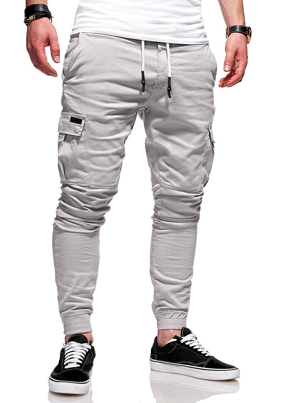 Men's Sport Solid Color Breathable Quick Dry Joggers Cargo Pants