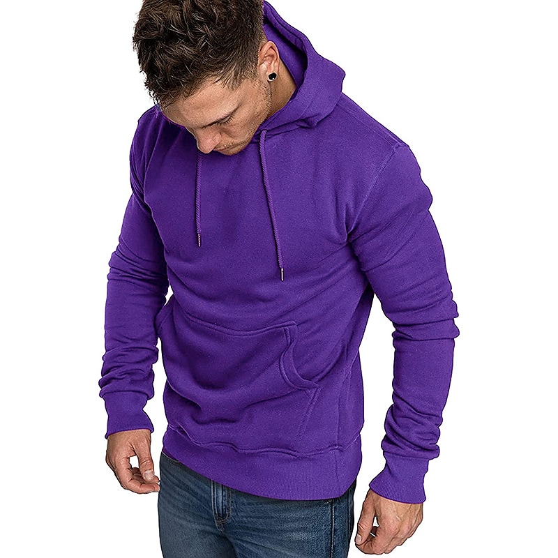Men's  Solid Color Sports & Outdoor Casual Daily Sportswear Work Casual Hoodies Sweatshirts