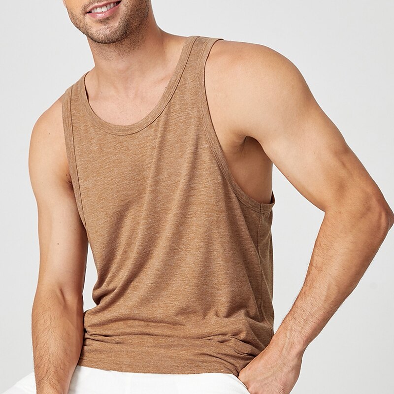 Men's Tank Top Sleeveless Shirt Plain U Neck Sports & Outdoor Vacation Sleeveless Fashion Sport Vest Top