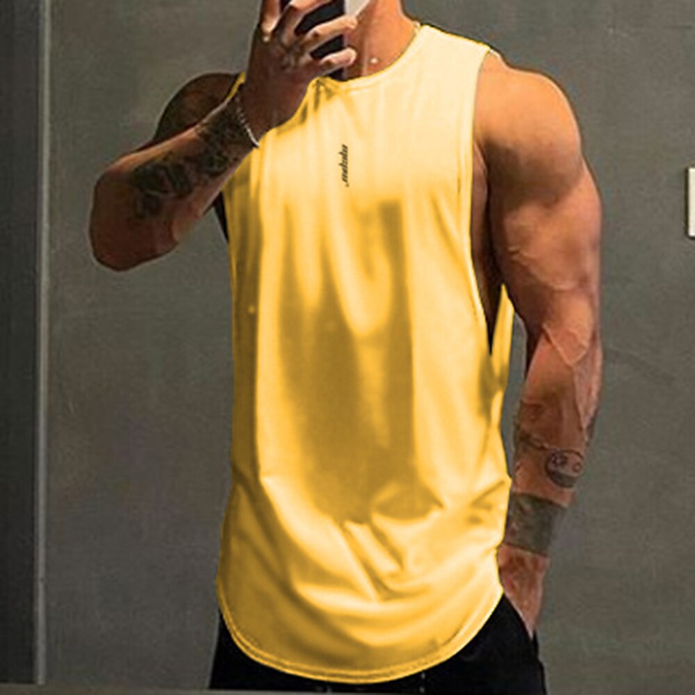 Men's Workout Running Tank Top Sleeveless Vest / Gilet Athletic Breathable Soft Sweat wicking Fitness  Sportswear