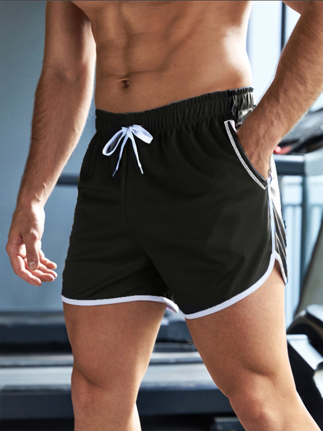 Men's Running Workout Shorts Drawstring Side Pockets Bottoms Athletic Breathable Sweat wicking Quick Dry Fitness Gym Workout Running Sportswear