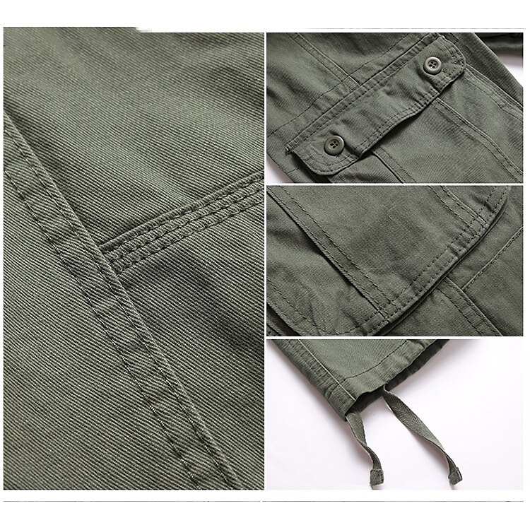Men's Cargo Pants Trousers Multi Pocket Plain Wearable Outdoor Casual Daily Cotton Blend Fashion Classic Black Army Green