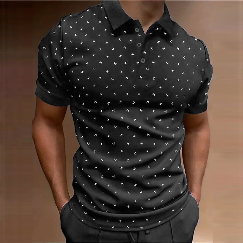 Men's Button Up Polos Lapel Polo Polo Shirt  Graphic Turndown Outdoor Street Short Sleeves Print  Golf Shirt