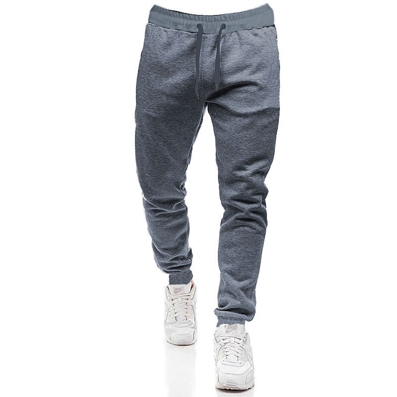 Men's Casual Solid Color Loose Fitness Elastic Waist Sweatpants