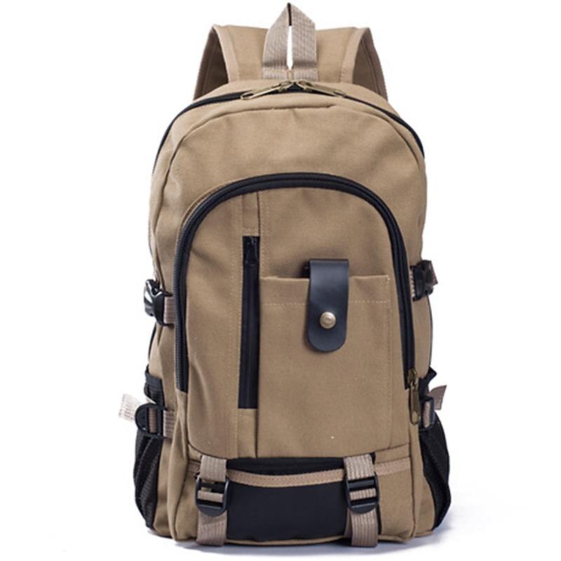 Men Canvas Large Backpack Rucksack Work Sports Travel Hiking Boys College  Bag