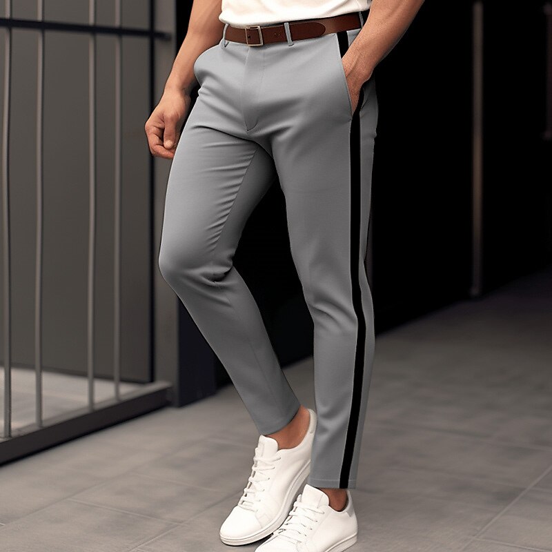 Men's Chinos Casual Pants Front Pocket Color Block Comfort Breathable Casual Daily Holiday Fashion Trousers 