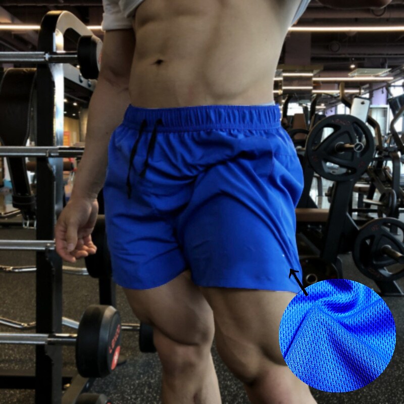 Men's Active Casual Mesh Shorts Pocket Drawstring Elastic Waist Plain Breathable Quick Dry Shorts