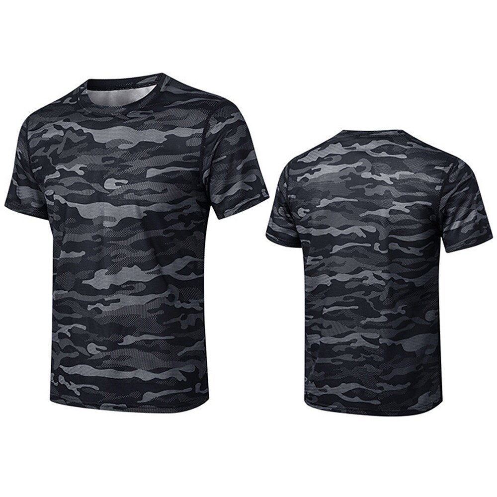 Men's Workout Running Short Sleeve Top Athletic Breathable Soft Quick Dry Running Jogging Training Sportswear
