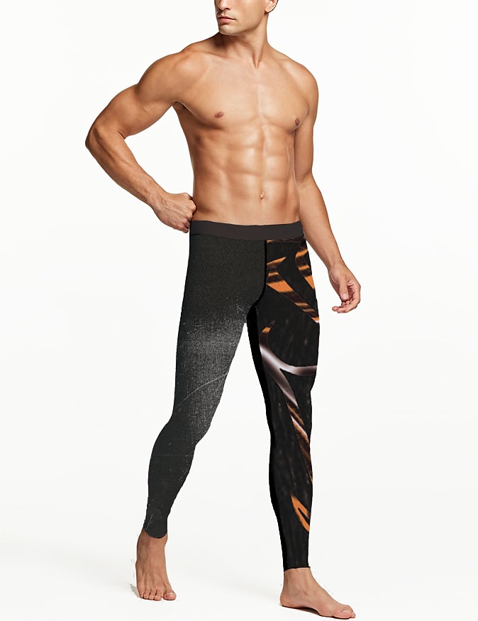 Men's Black Running Tights Micro-elastic Breathable Quick Dry Pant