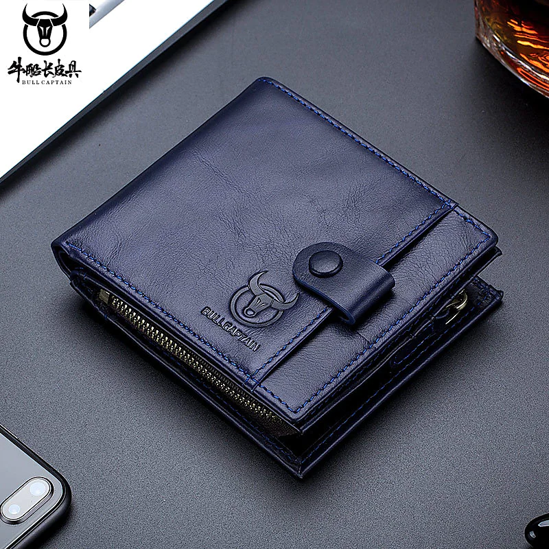 men's leather bi-fold wallet head layer leather wallet leisure driving certificate multi-function card slot wallet