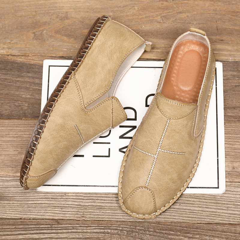 parmat summer men's leather shoes simple fashion casual shoes light breathable non-slip soft business men's shoes