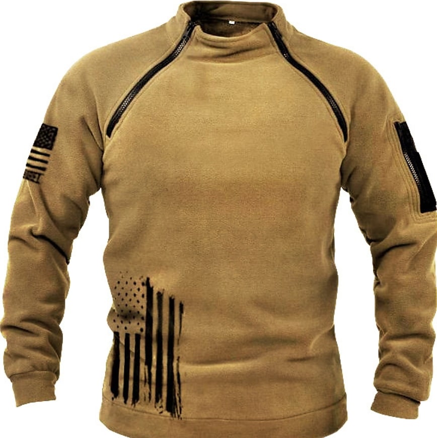 Men's Casual Daily Long Sleeve High Collar Zipper Sweatshirt 