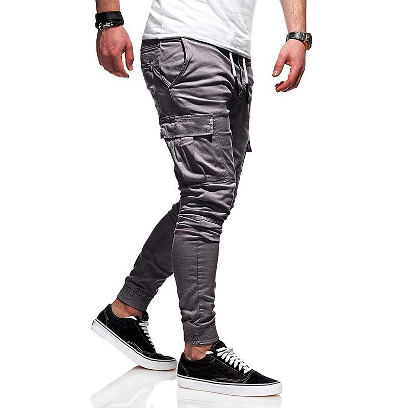 Men's Casual Outdoor Solid Color Work Classic Pocket Sweatpants
