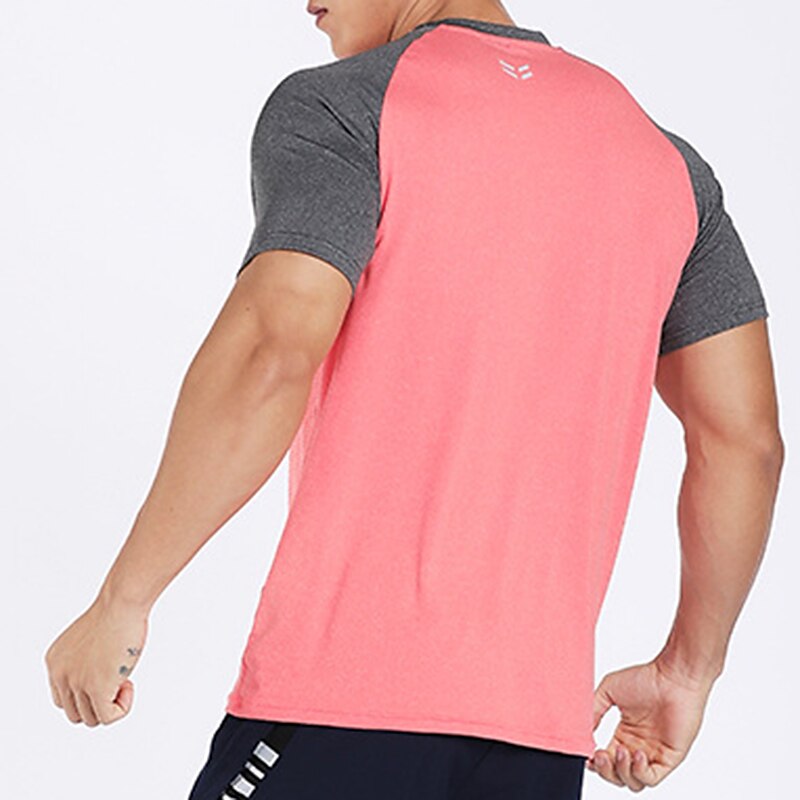 Men's Running Short Sleeve Tee Tshirt Athletic Reflective Breathable Moisture Wicking Gym Workout Running Active Training Sportswear 