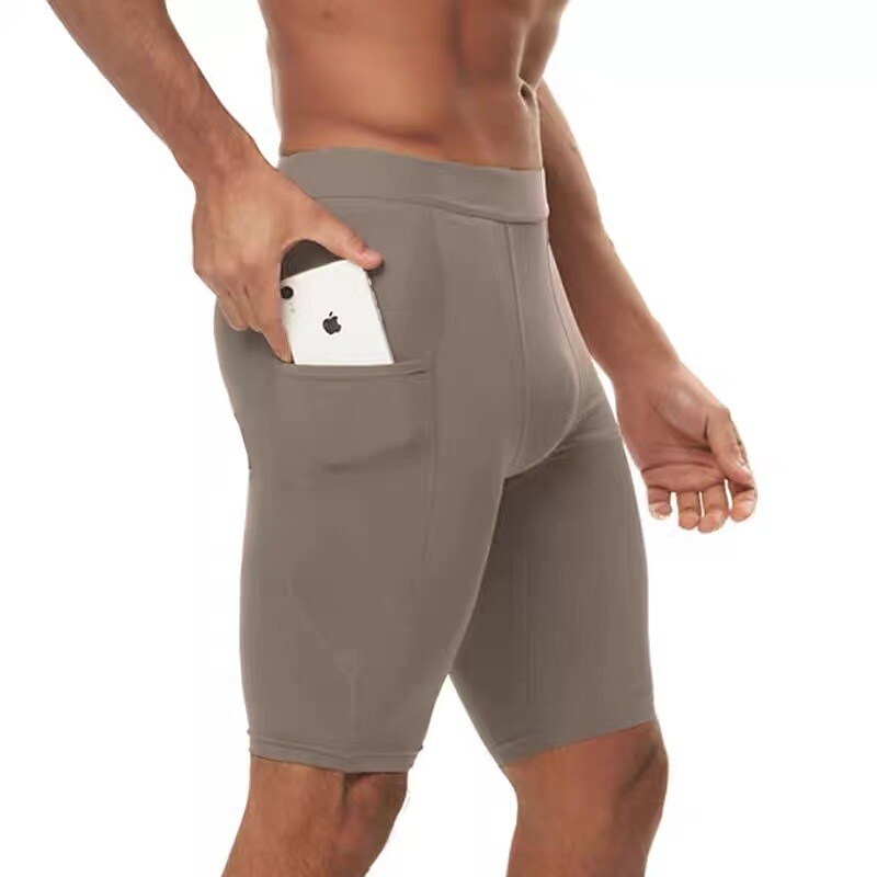 Men's Athletic Shorts Elastic Waist Solid Color Plain Comfort Breathab