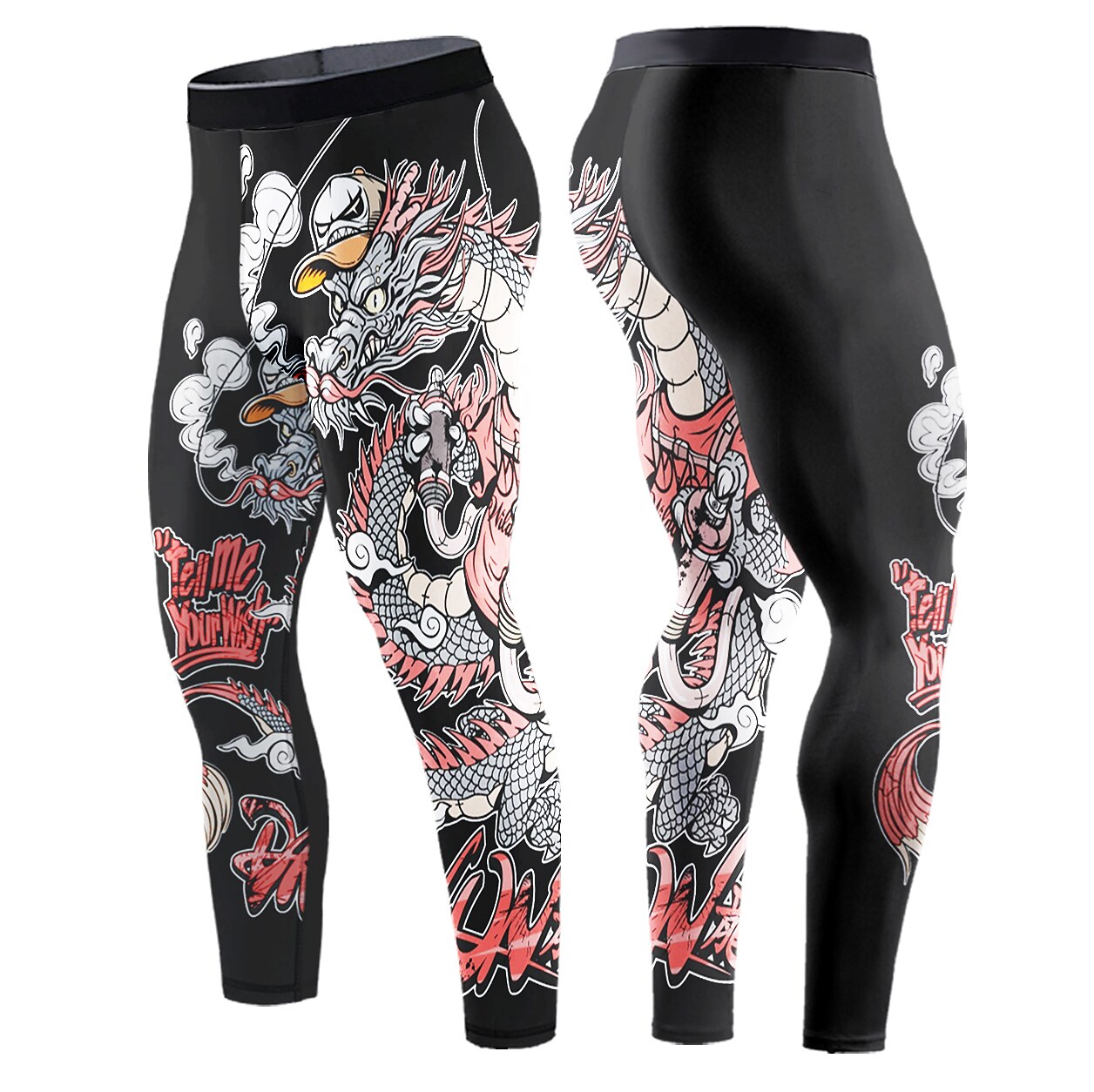 Men's Running Tights Leggings Compression Pants Athletic Breathable Qu