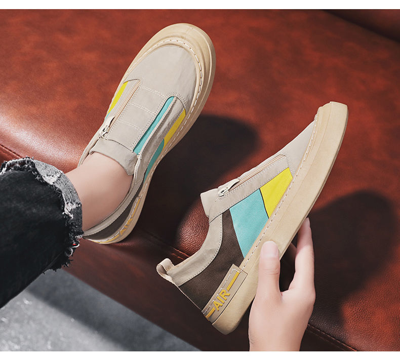 men's shoes summer breathable slip-on lazy canvas tide shoes casual shoes all-match men's work old beijing cloth shoes