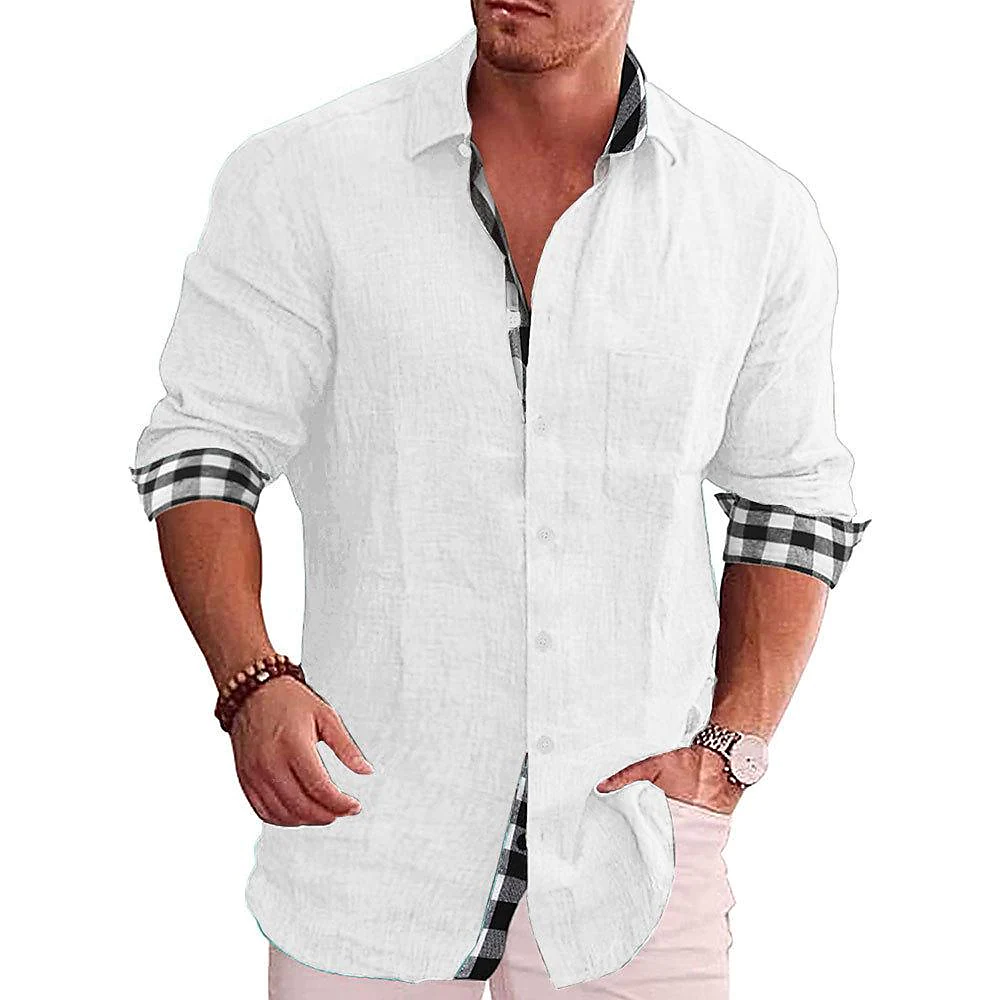 men's summer solid color short-sleeved shirt