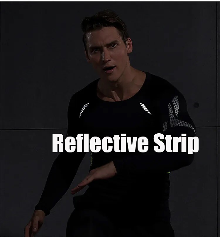 Men's Jersey Long Sleeve Compression Athletic Breathable Compression Sweat wicking Fitness Gym Running Sportswear