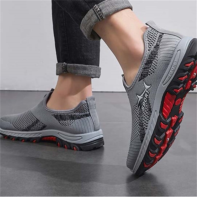 Men's Sneakers Casual Shoes Sporty Look Flyknit Shoes Sporty Vintage Casual Outdoor Daily Running Shoes Hiking Shoes Fitness & Cross Training Shoes Tissage Volant Breathable Top