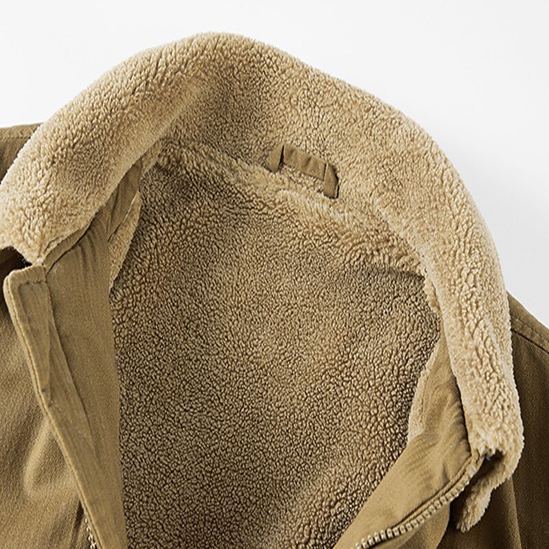 Men's Winter Solid Color Warm Going out Zipper Turndown Jacket