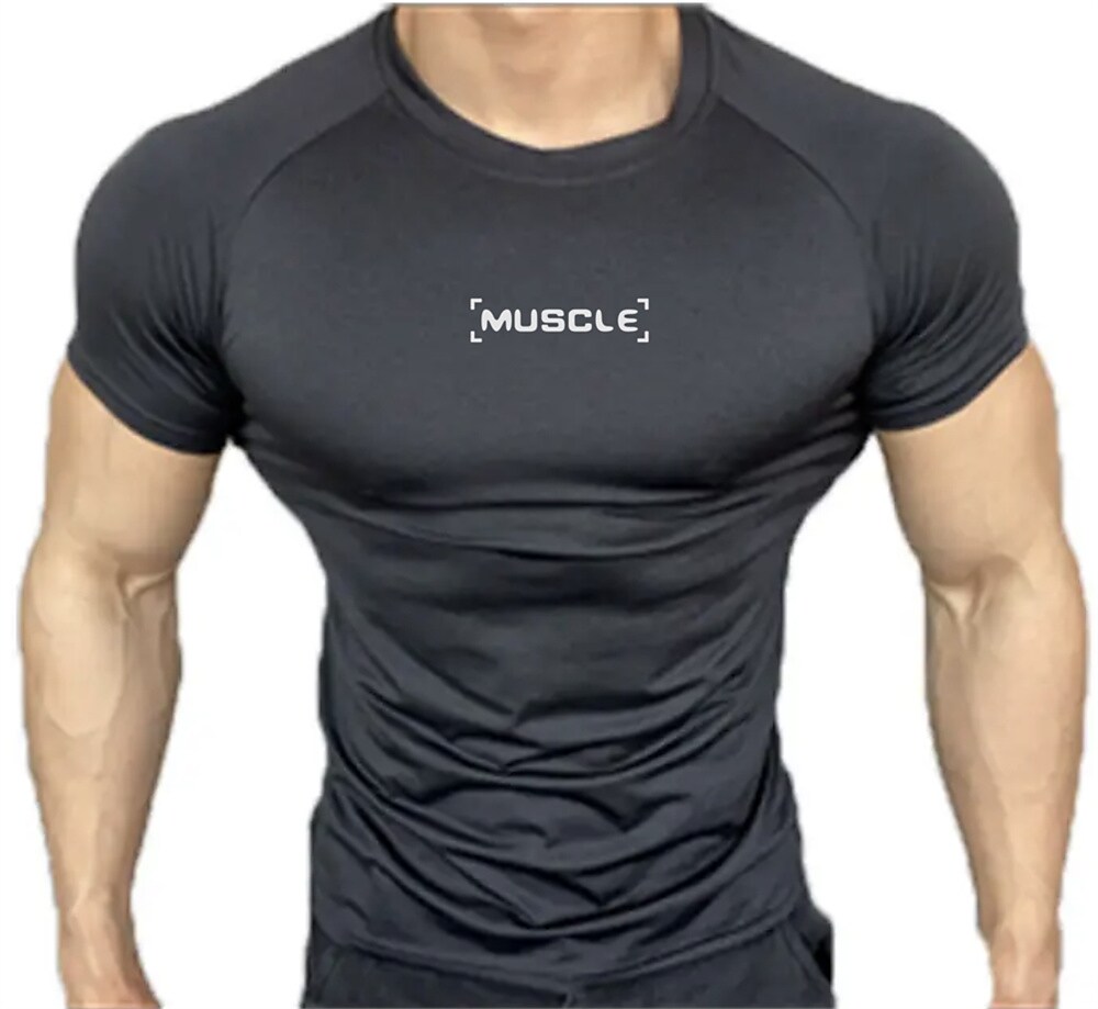 Men's Workout Running Shirt Short Sleeve Tee Athletic Breathable Moisture Wicking Soft Fitness Gym Sportswear