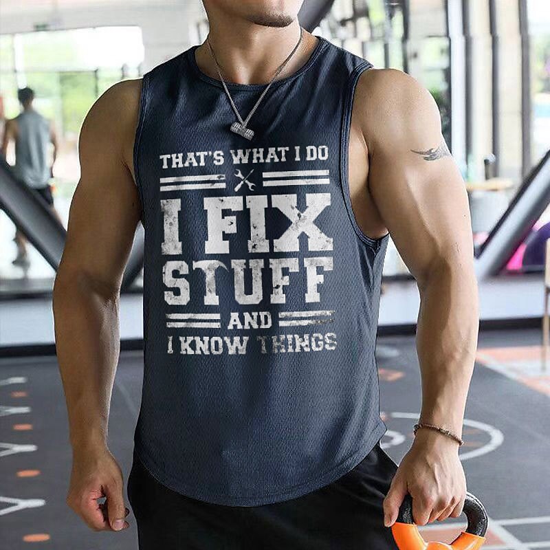 Men's Workout Tank Top Running  Sleeveless Top Athletic Breathable Moisture Wicking Soft Hiking Walking Sportswear