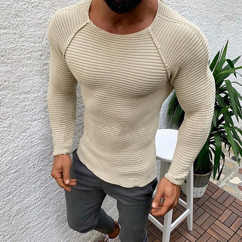 Men's Outdoor Street Casual Fashion Breathable Soft Plain Long Sleeves T shirt